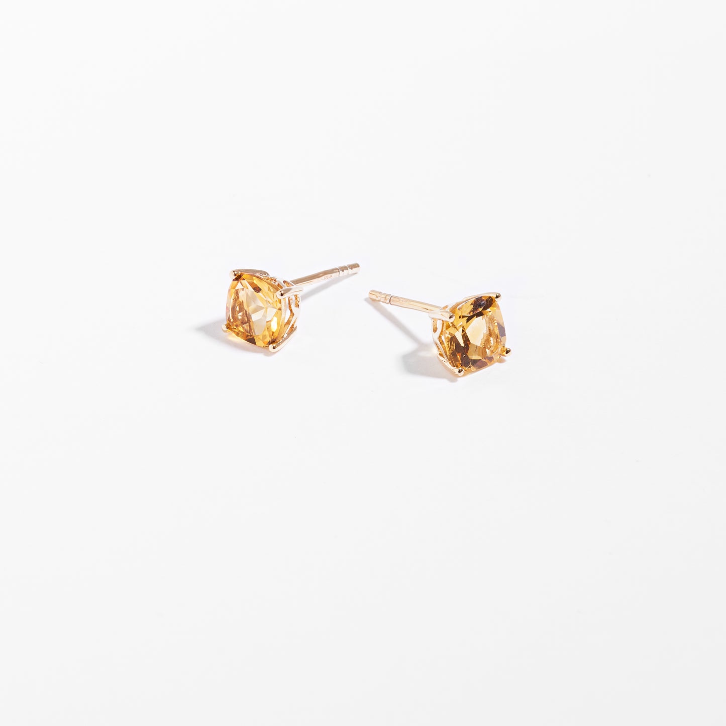 9K Yellow Gold Citrine November Birthstone stud earrings