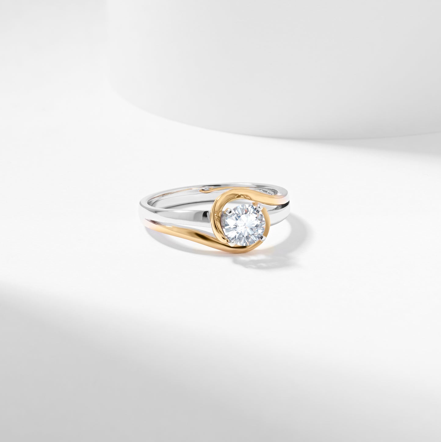 Round Brilliant Lab Grown Diamond Solitaire Swirl Engagement Ring 0.65tdw