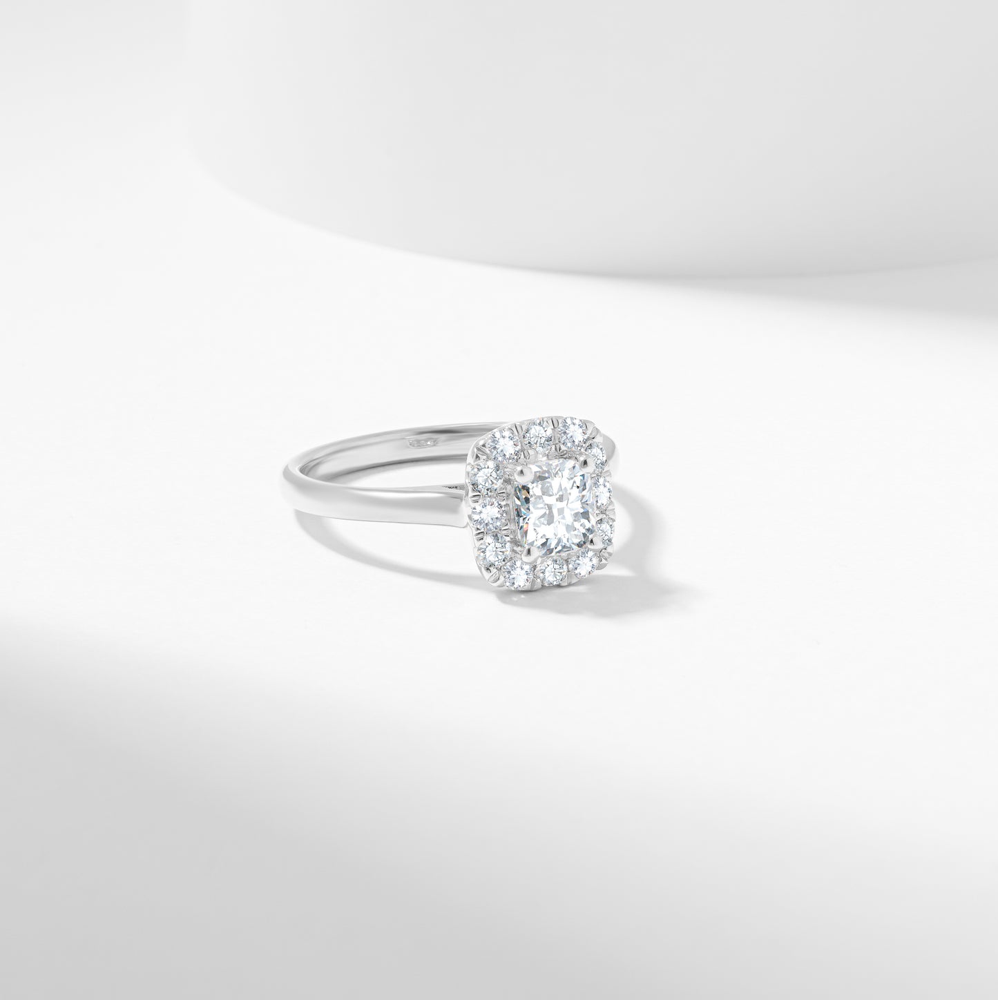 Cushion Diamond Halo Engagement Ring 1.1tdw