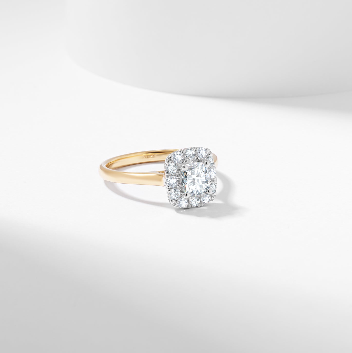 Cushion Diamond Halo Engagement Ring 1.1tdw