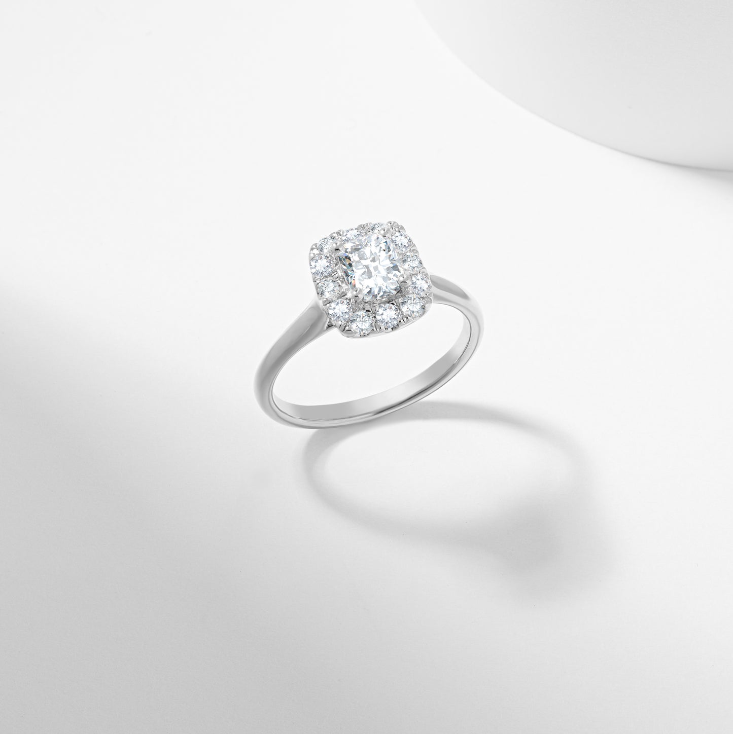 Cushion Diamond Halo Engagement Ring 1.1tdw