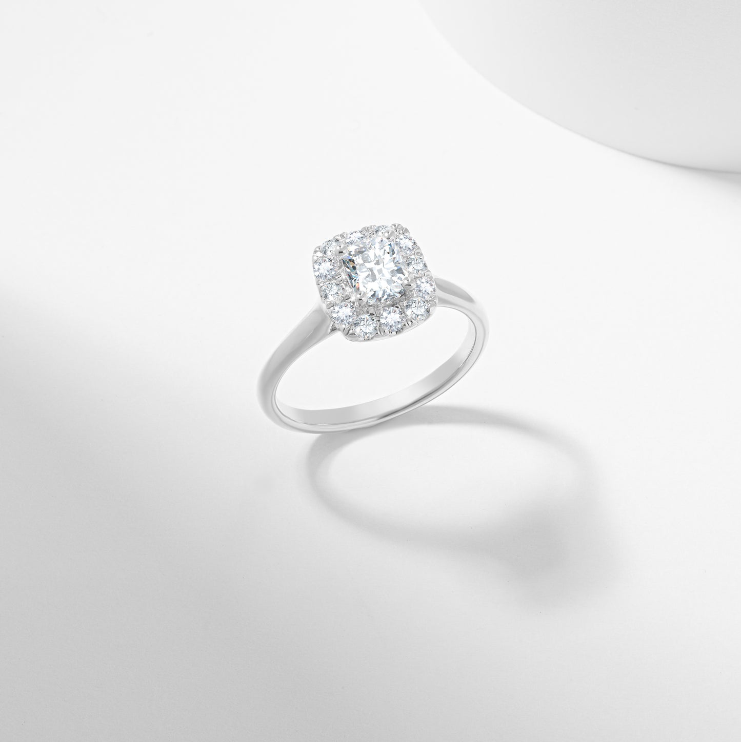 Cushion Diamond Halo Engagement Ring 1.1tdw