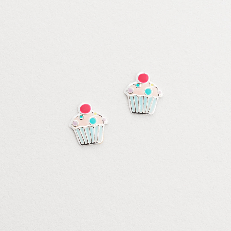 Sil enamel cupcake stud earrings