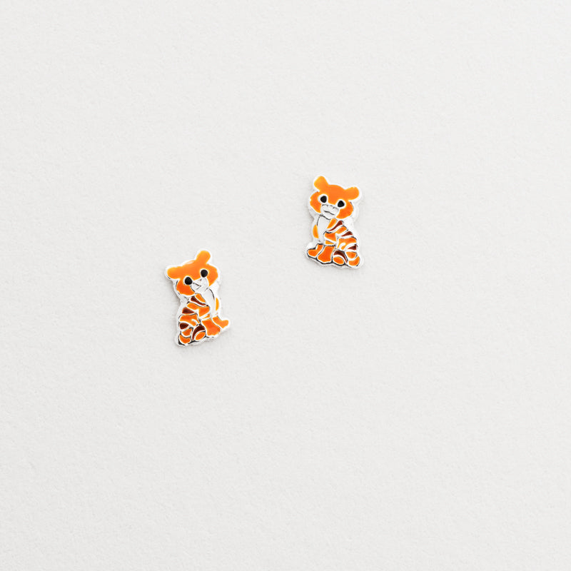 sil tiger enamel stud earrings