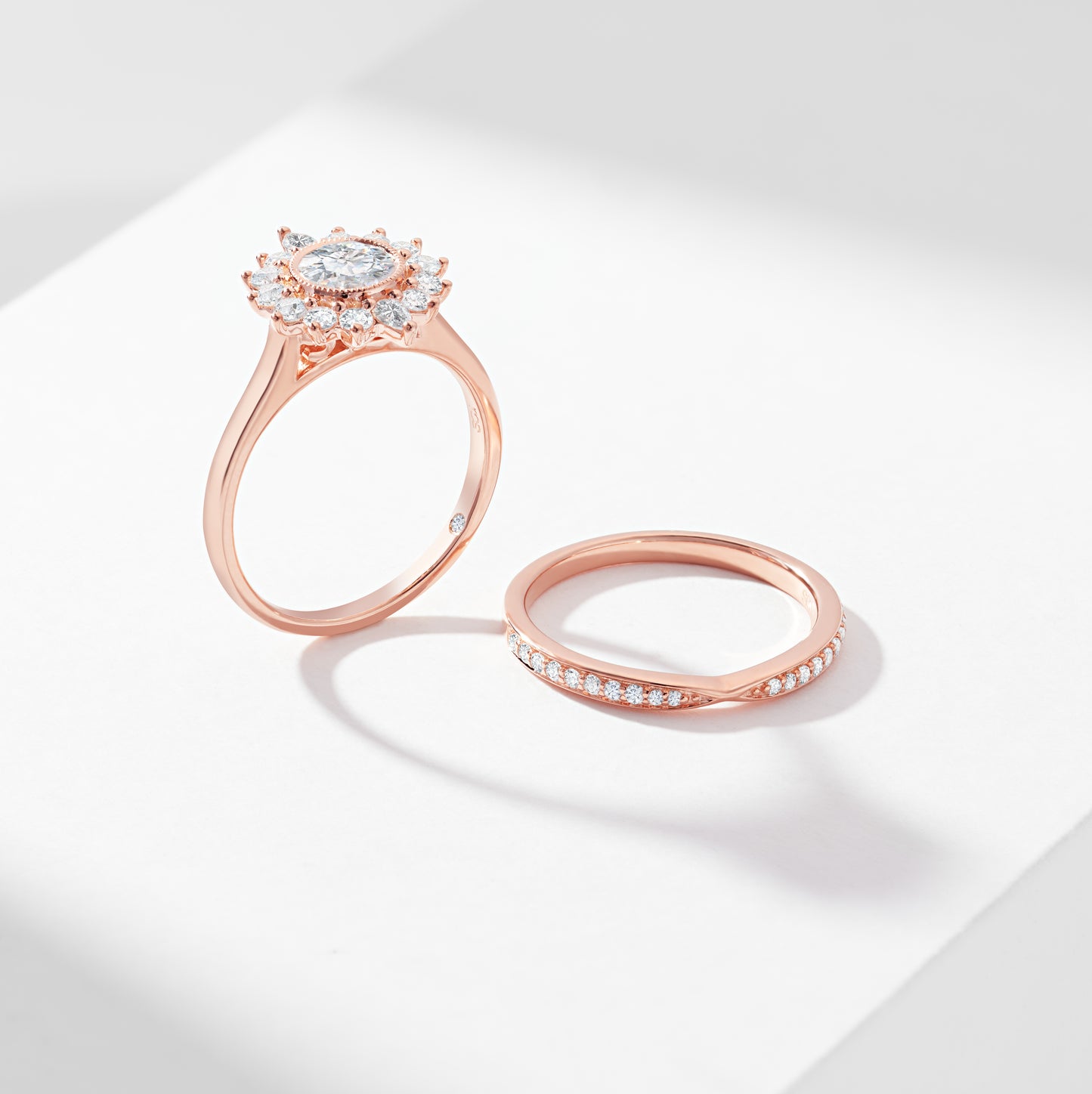 0.75ct Round Brilliant Lab Diamond Milgrain Bezel Centre With Fancy Halo Bridal Set 1.60tdw