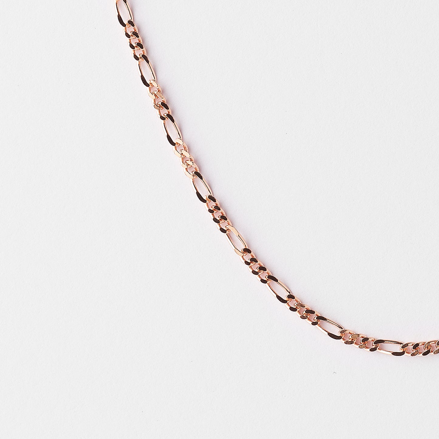 9K Rose Gold Diamond Cut 1+3 Figaro Chain