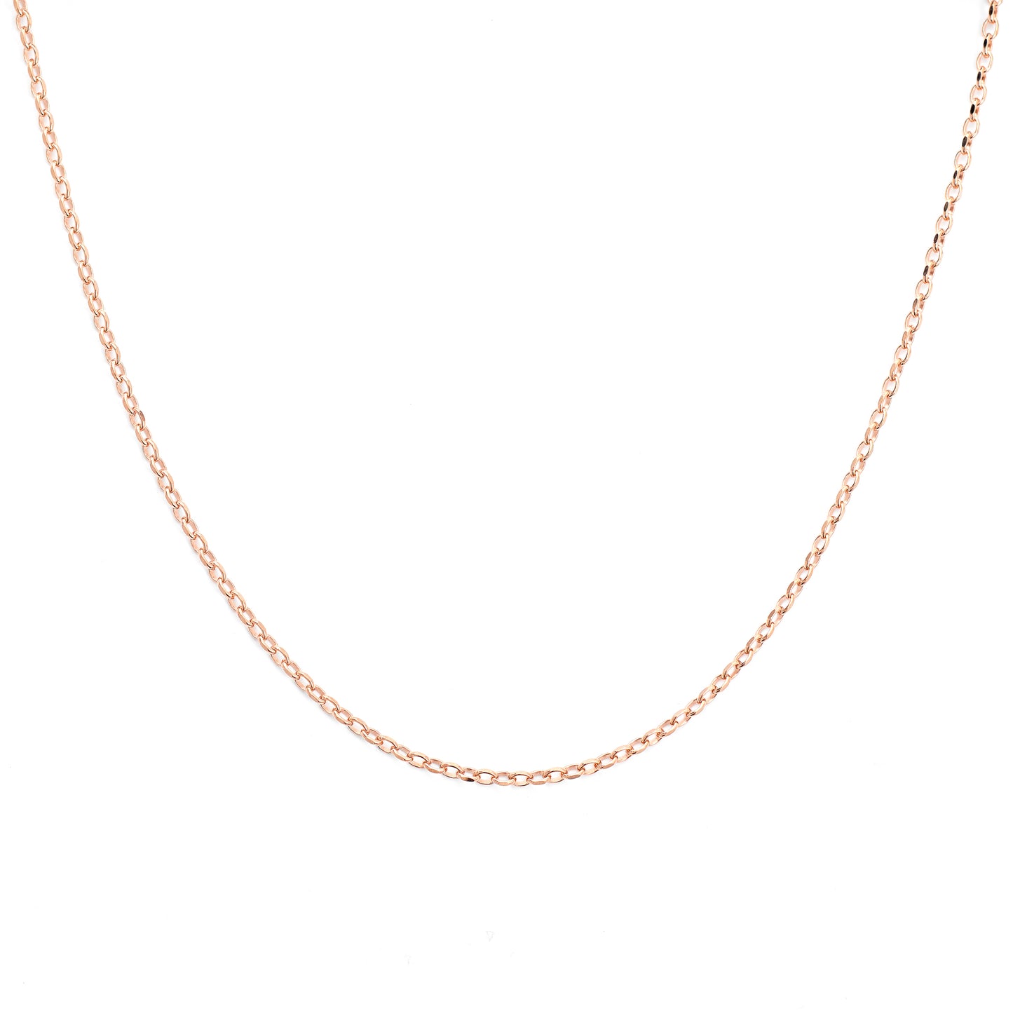 9K Rose Gold Diamond Cut Oval Belcher Chain