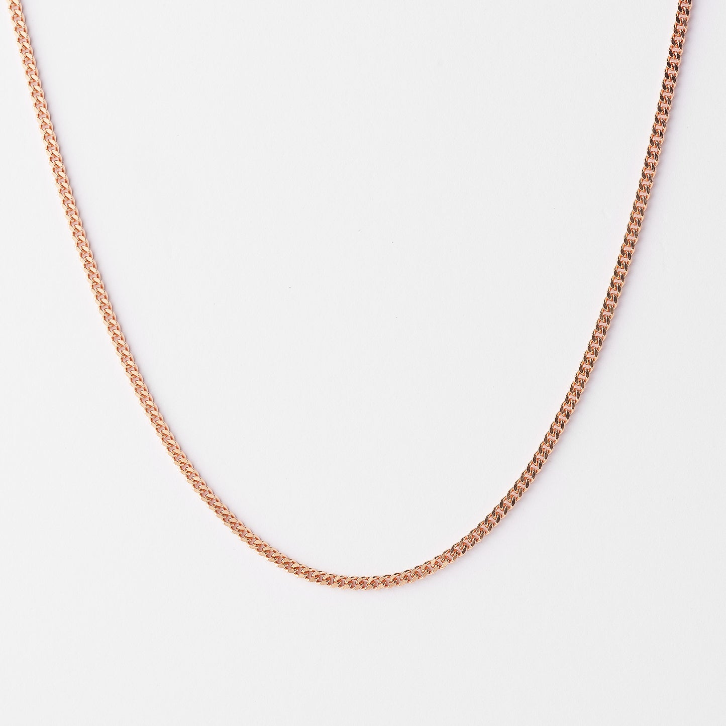 9K Rose Gold Diamond Cut Curb Chain