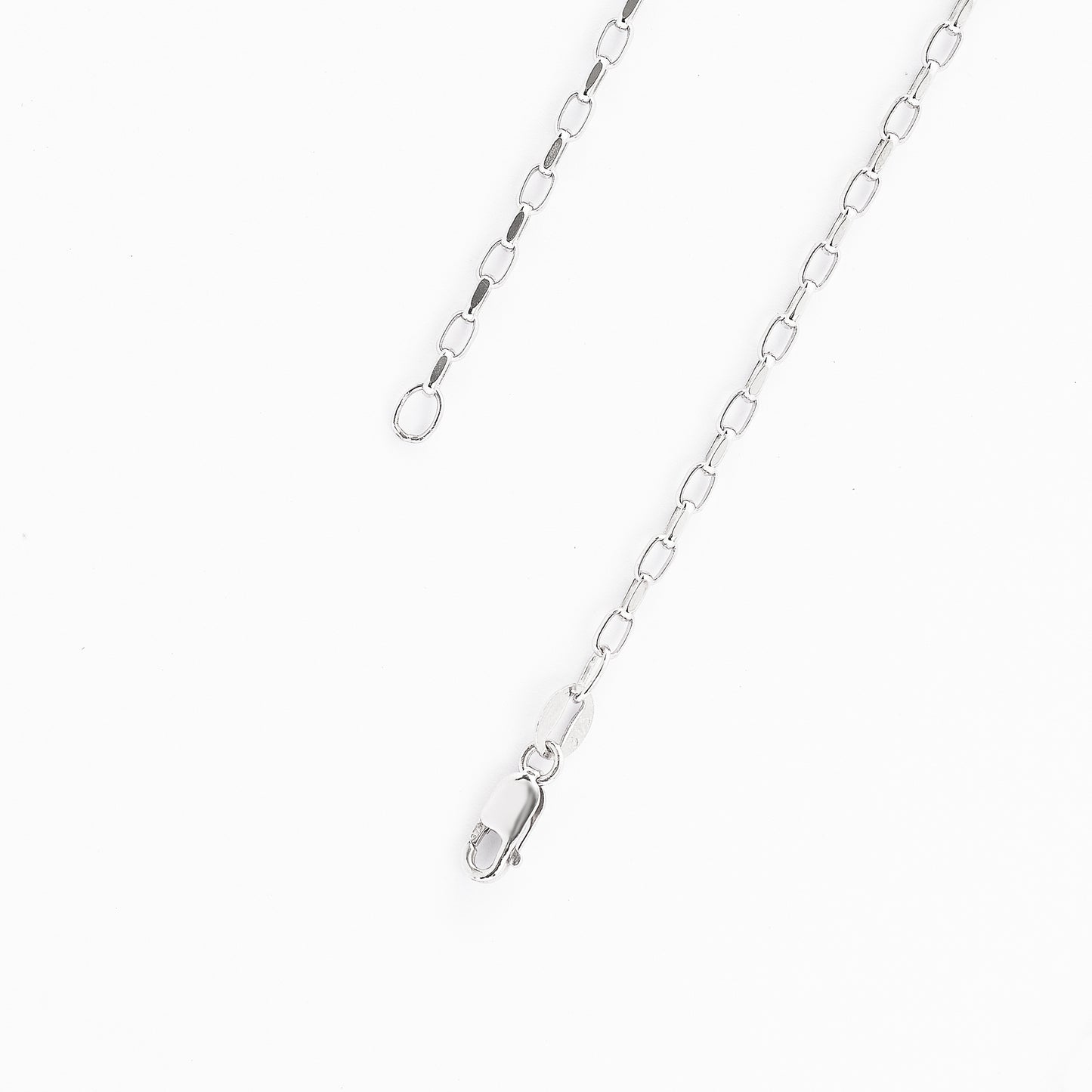9K White Gold Diamond Cut Oval Belcher Chain