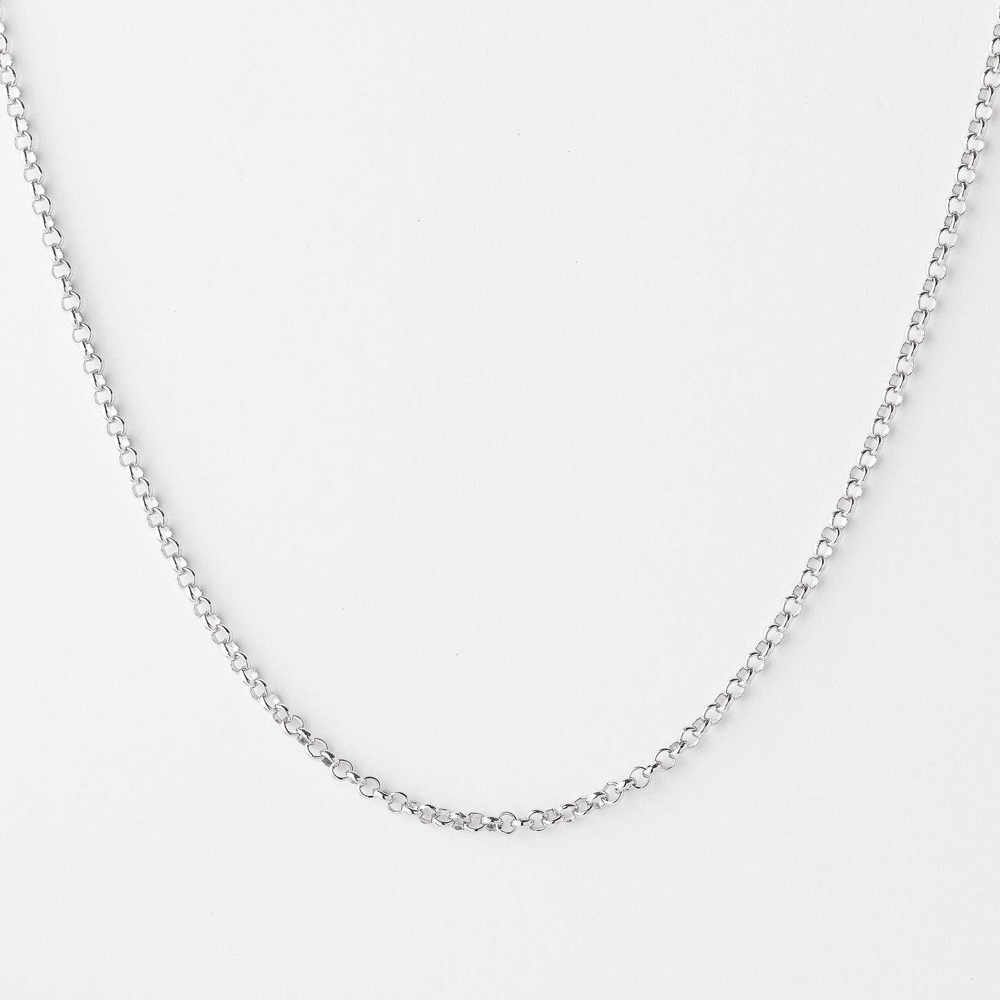 9K White Gold Round Belcher Chain
