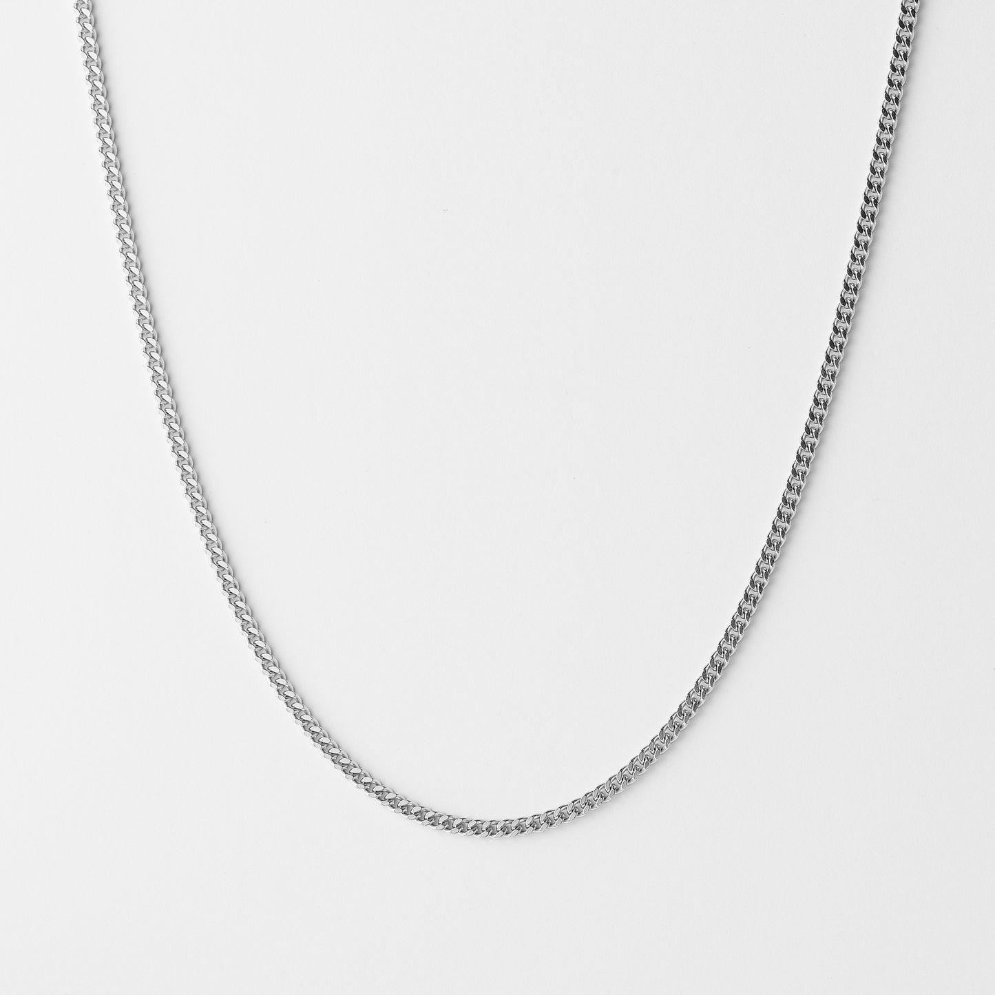 9K White Gold Diamond Cut Curb Chain