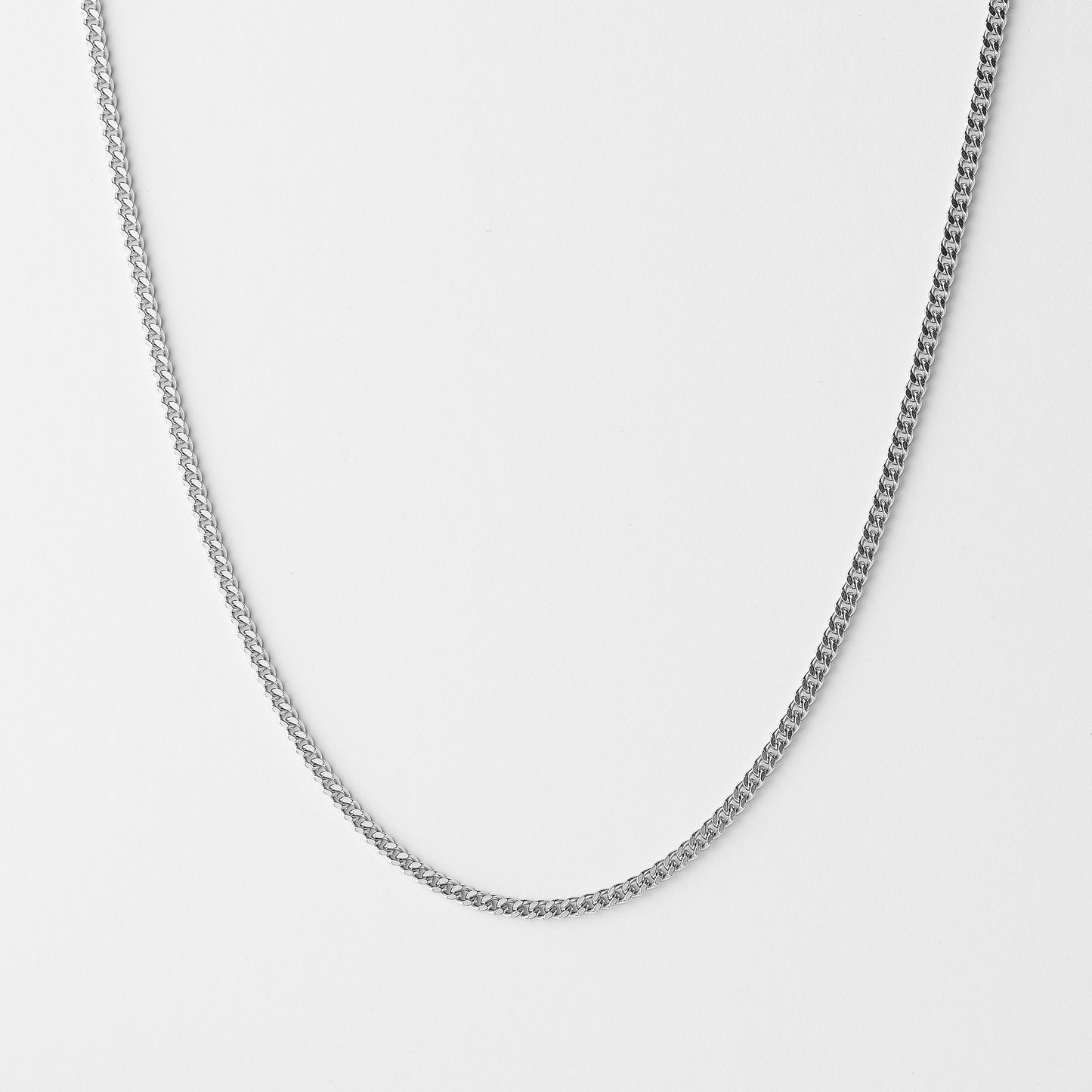 9K White Gold Diamond Cut Curb Chain
