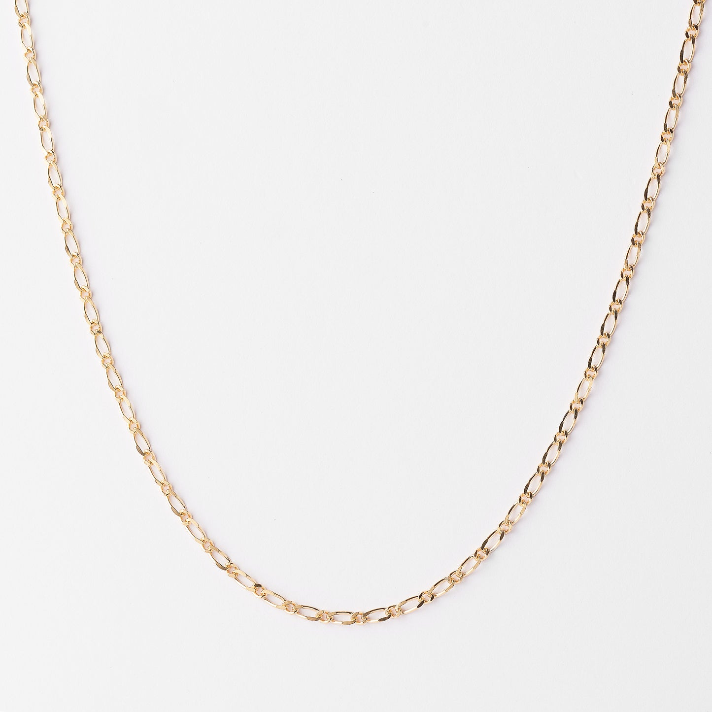 9K Yellow Gold Diamond Cut 1+1 Figaro Chain