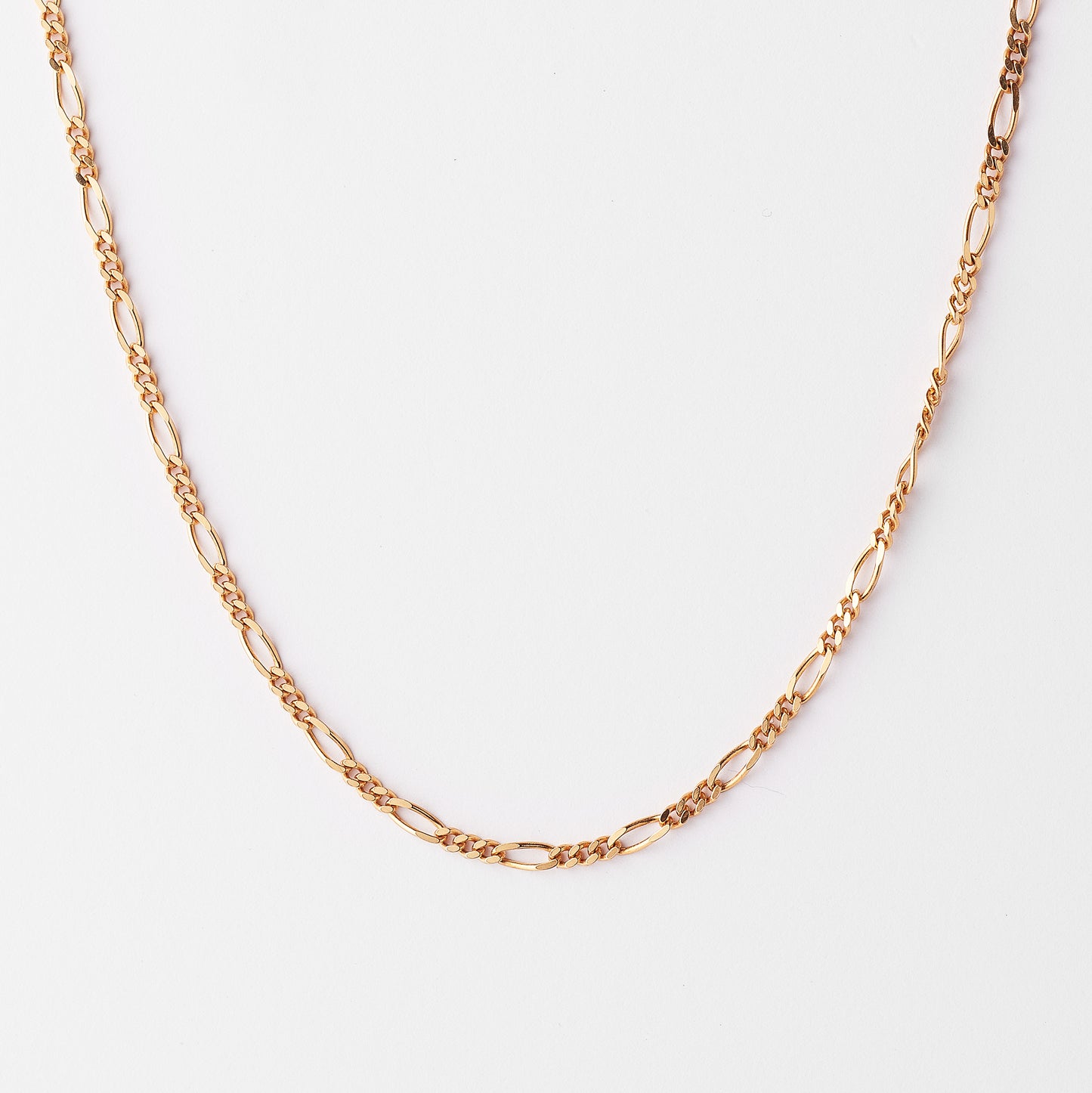 9K Yellow Gold Diamond Cut 1+3 Figaro Chain