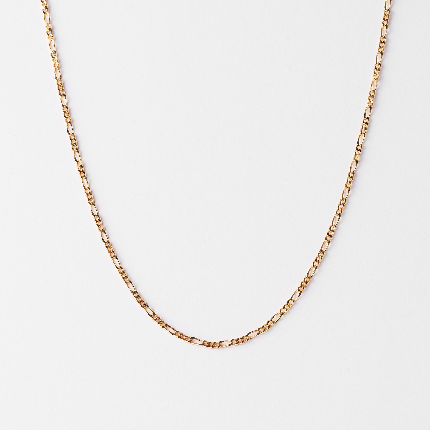 9K Yellow Gold Diamond Cut 1+3 Figaro Chain