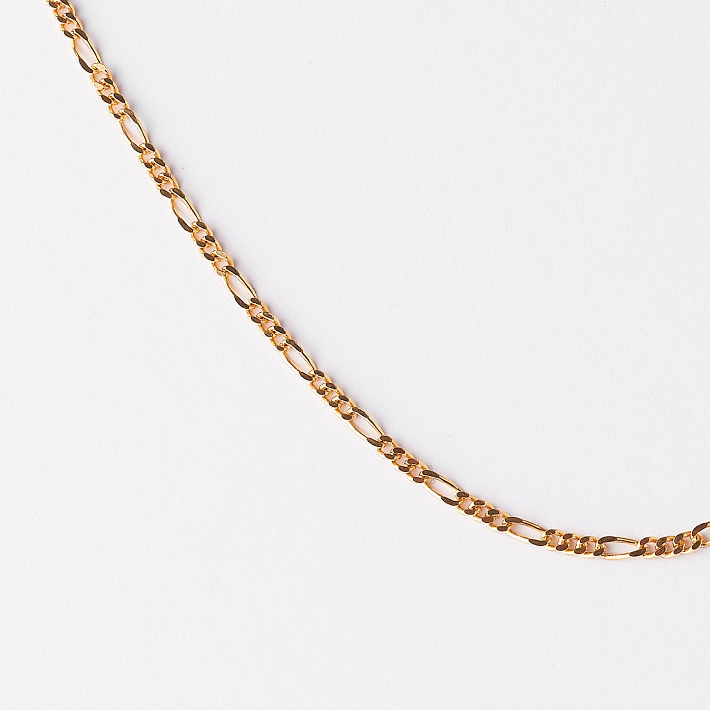 9K Yellow Gold Diamond Cut 1+3 Figaro Chain