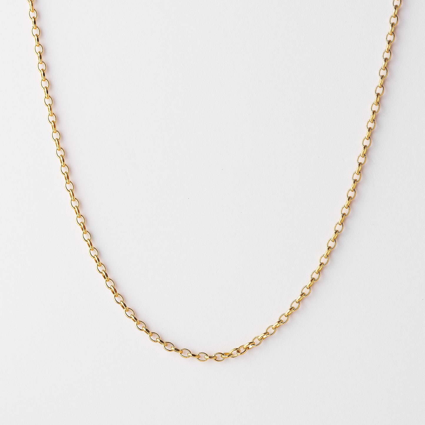 9K Yellow Gold Diamond Cut Oval Belcher Chain