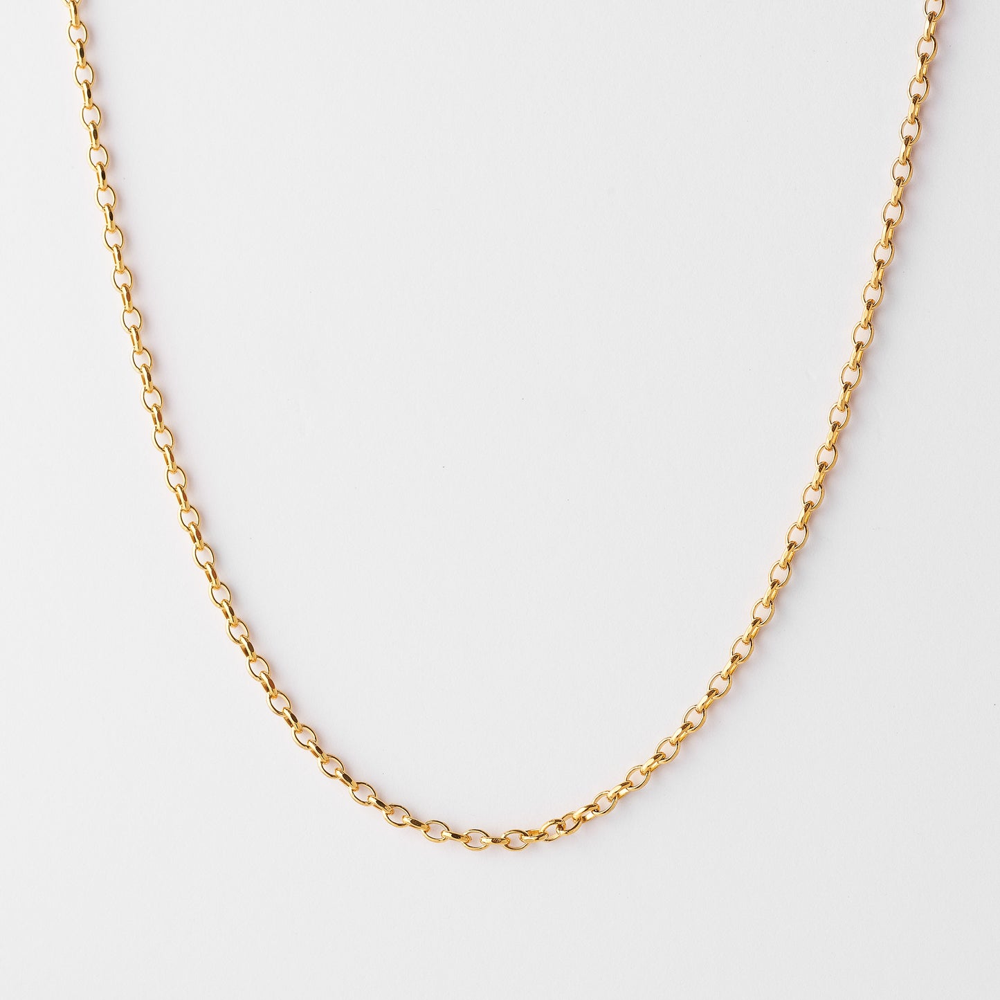 9K Yellow Gold Diamond Cut Oval Belcher Chain