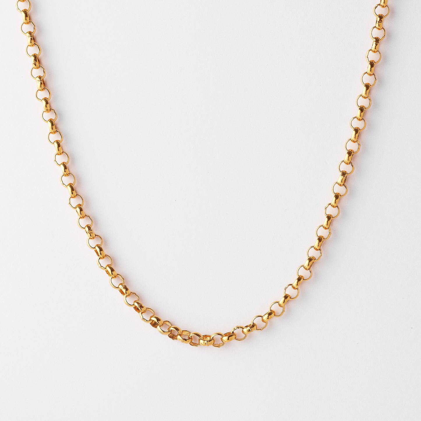 9K Yellow Gold 60cm Round Belcher Chain 3.4mm