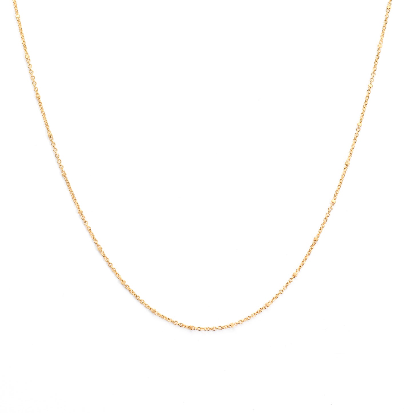 9K Yellow Gold 50cm Tight Squared Ball Cable Chain 1.5mm