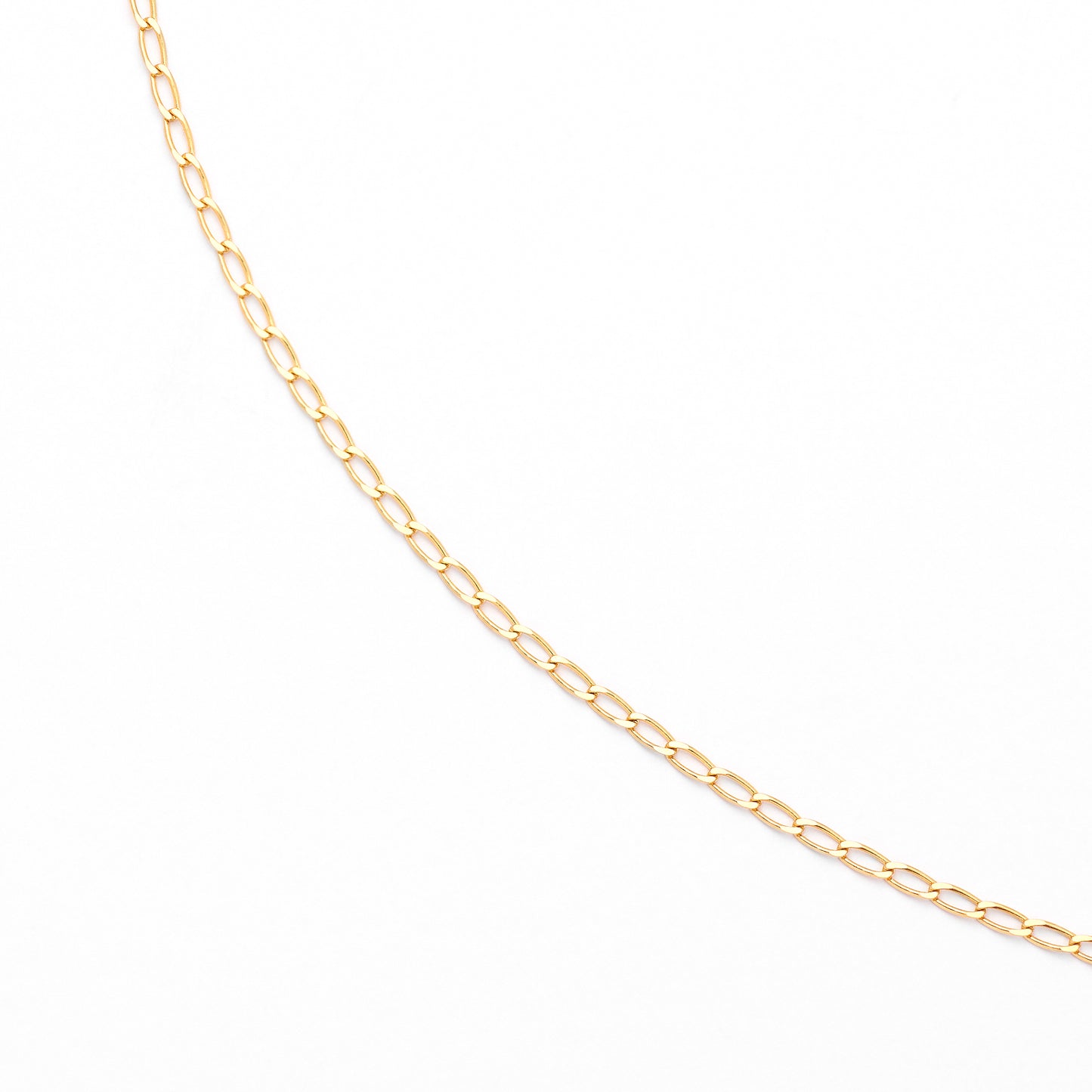 9K Yellow Gold Long Open Diamond Cut Curb Chain