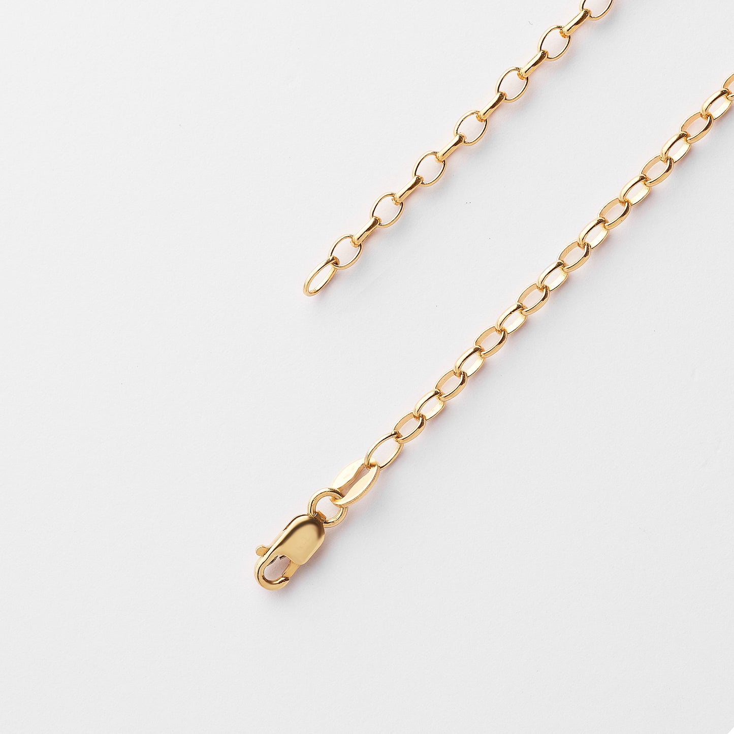 9K Yellow Gold Oval Belcher Chain