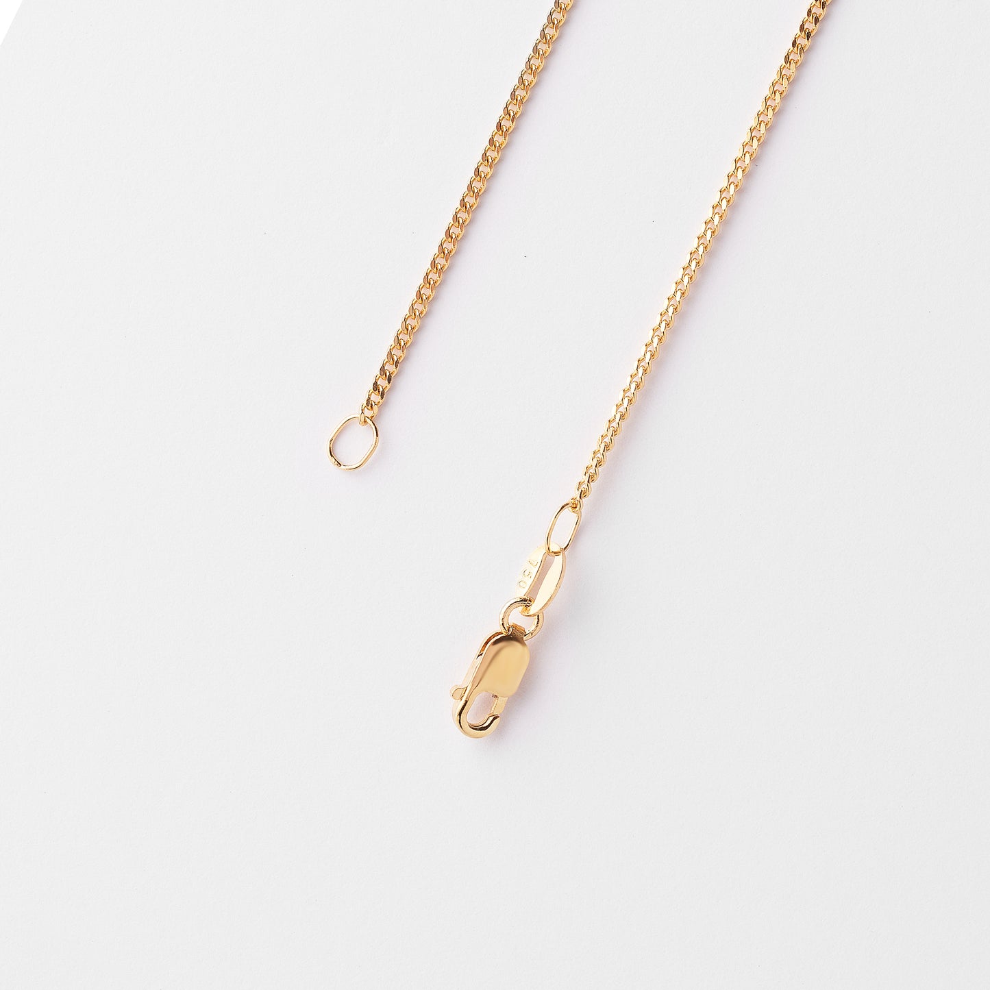 18K Yellow Gold Diamond Cut Curb Chain