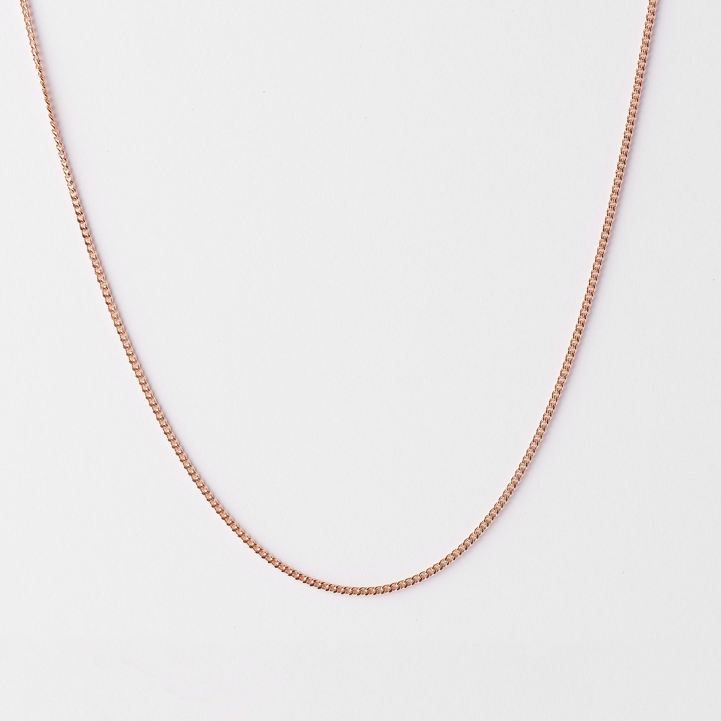 18K Rose Gold Diamond Cut Curb Chain