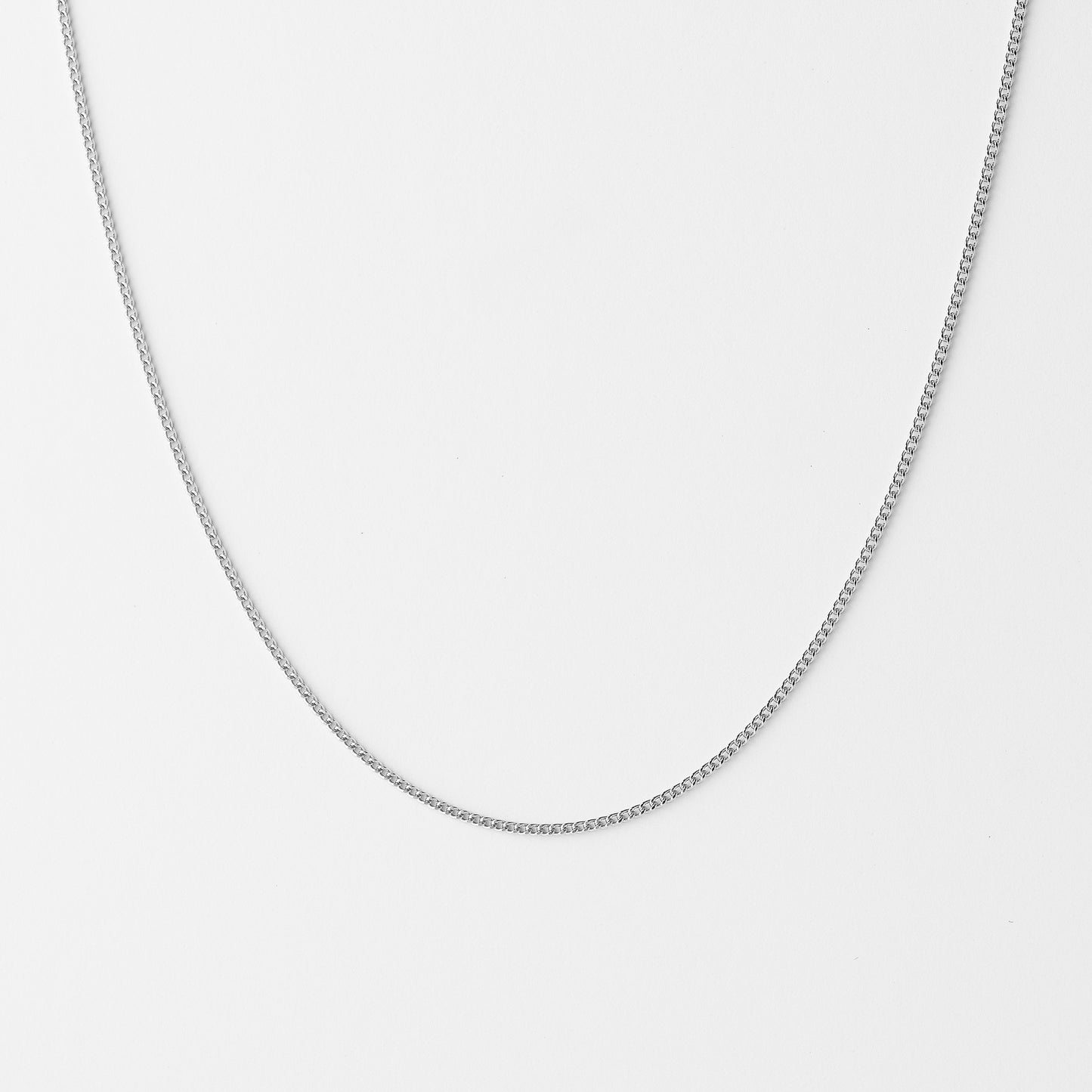 18K White Gold Diamond Cut Curb Chain