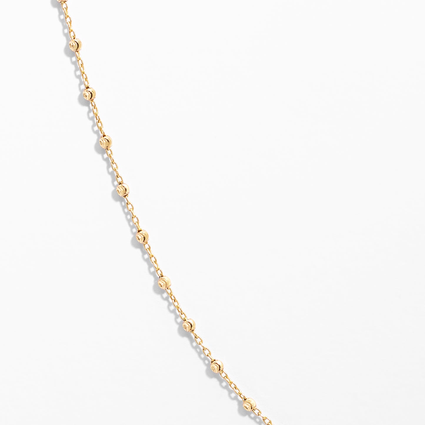 9K Yellow Gold Cable Link Ball Chain 45cm