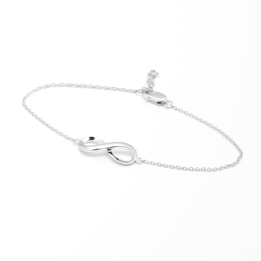 Sterling Silver Plain Infinity Bracelet
