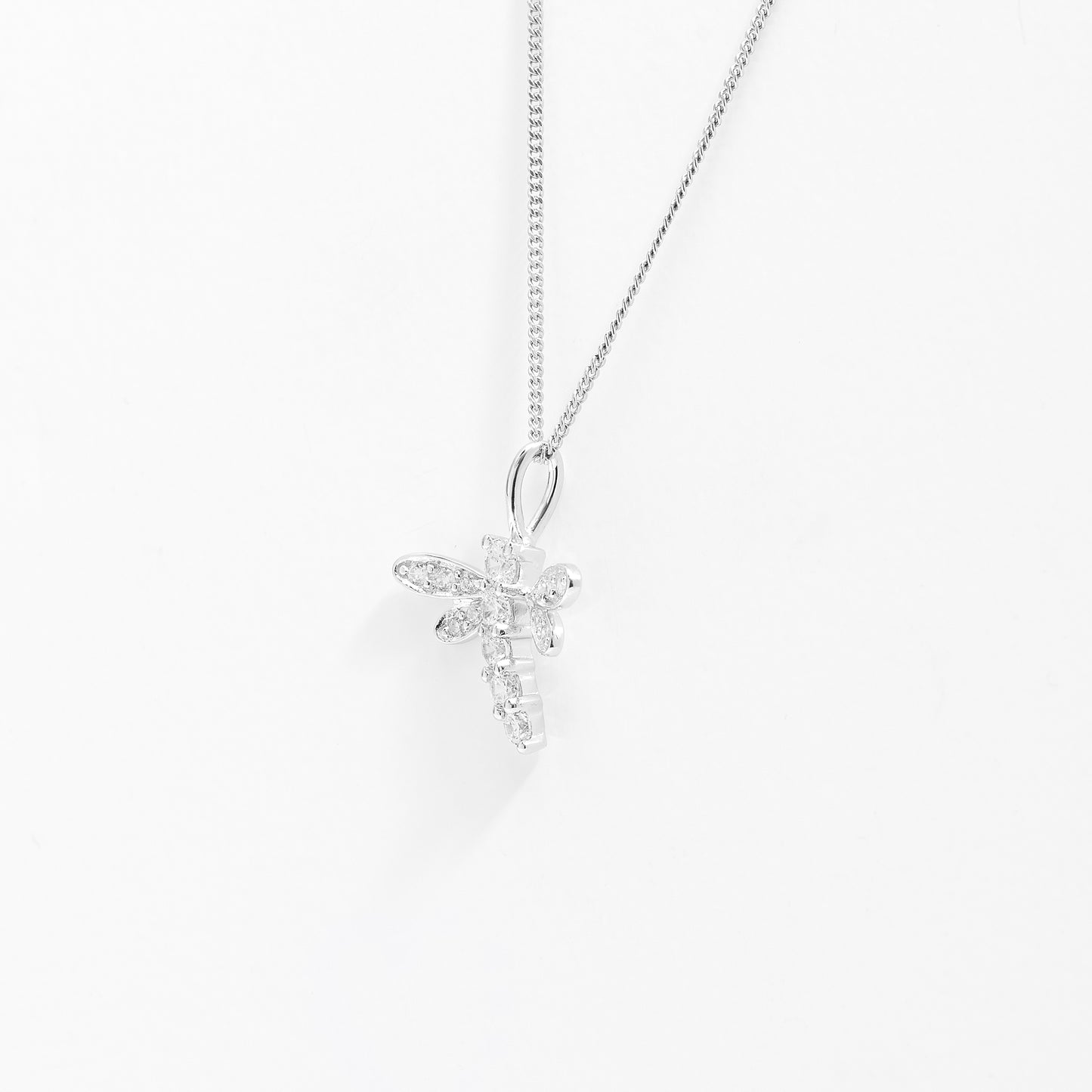 Sterling Silver Zirconia Dragonfly Pendant