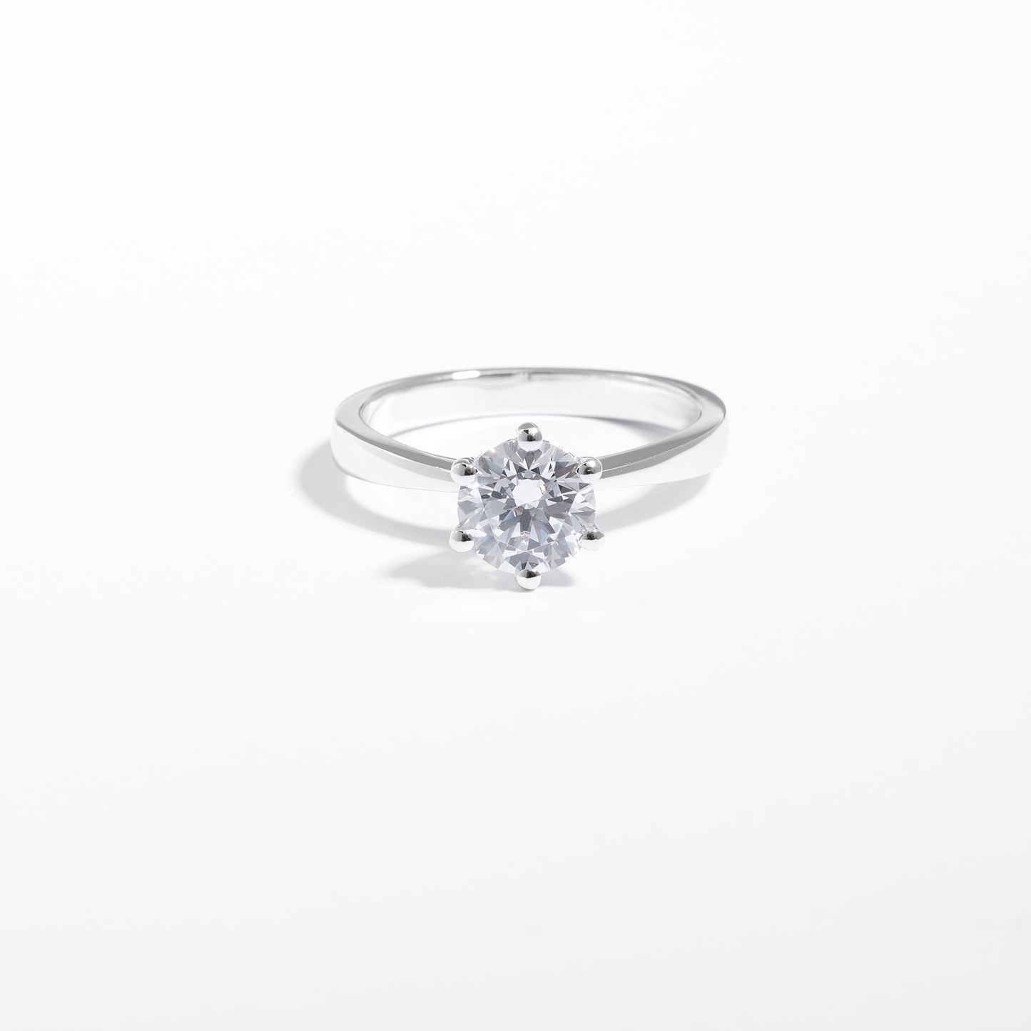 Sterling Silver Zirconia Brilliant Solitaire Ring