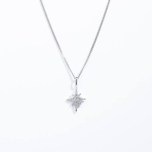 Sterling Silver Zirconia Fancy Star Pendant