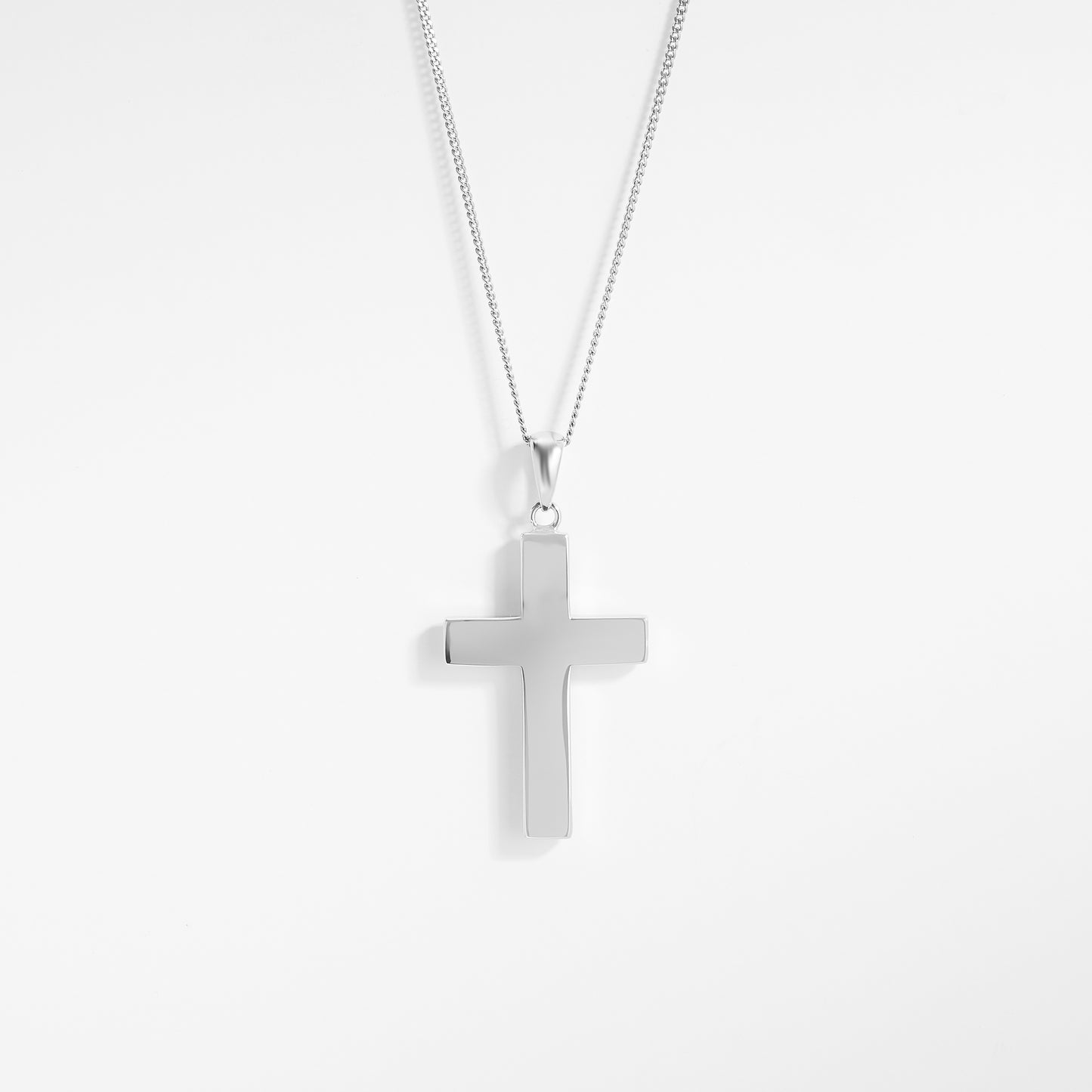 Sterling Silver Solid Plain Cross Pendant 18x27mm