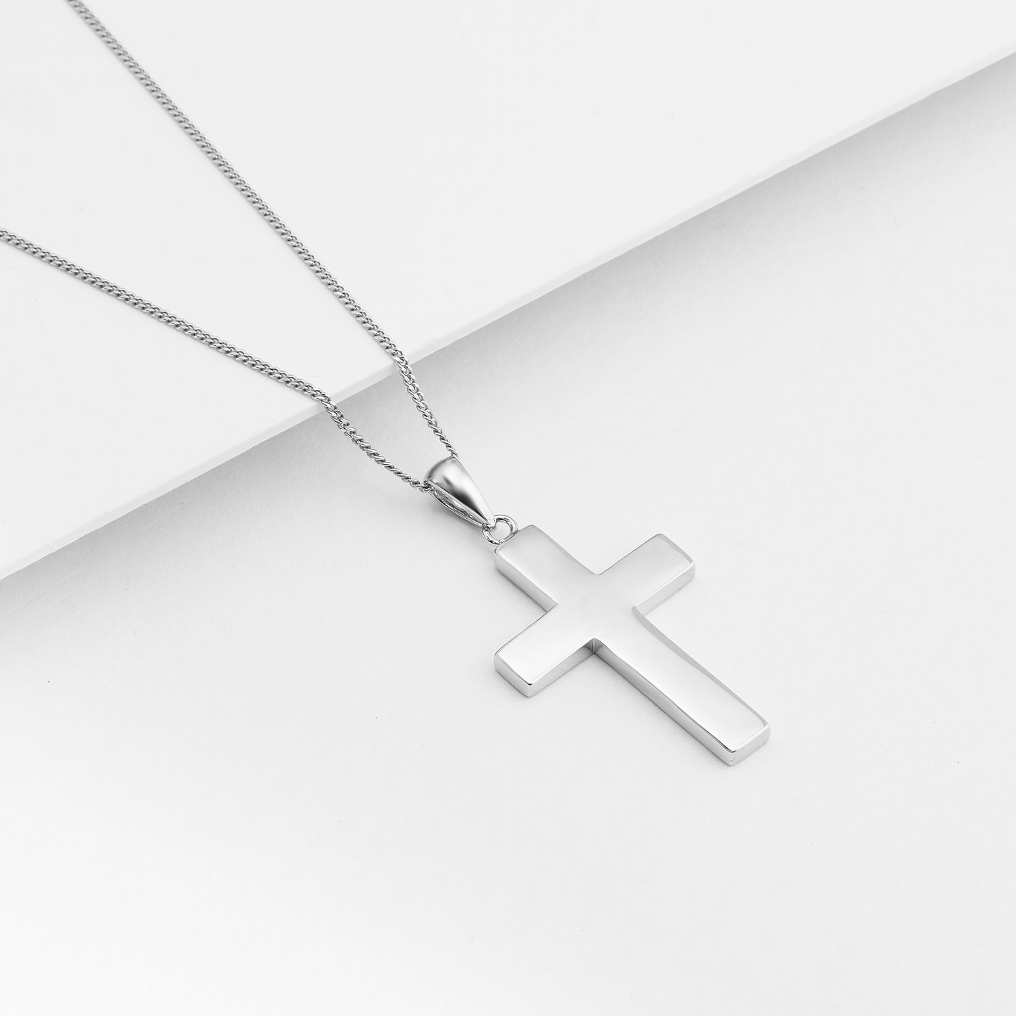 Sterling Silver Solid Plain Cross Pendant 18x27mm