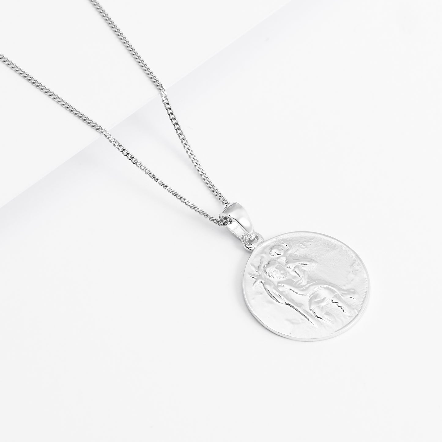 Sterling Silver St Christopher Medallion Pendant 18mm