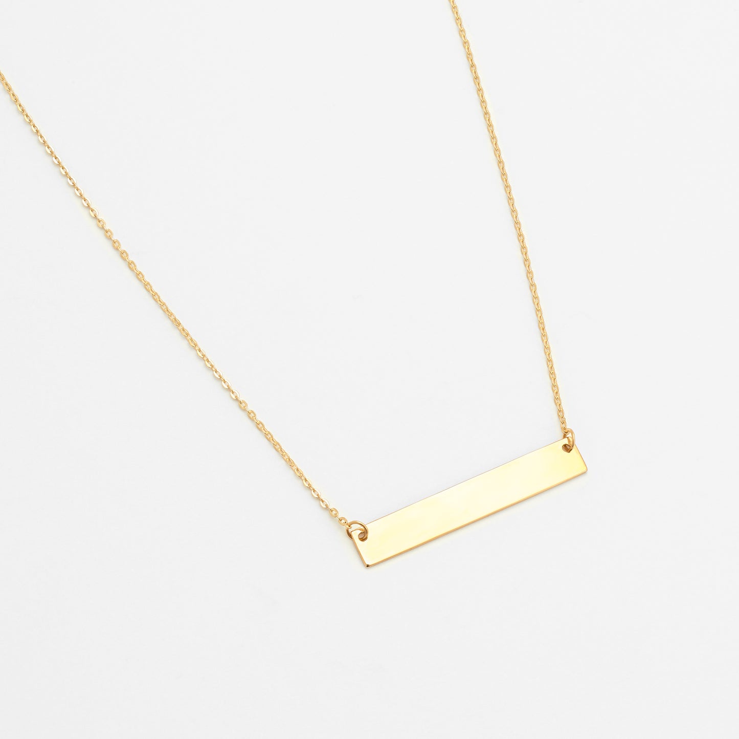 9ct Yellow Gold Engravable Bar Necklace