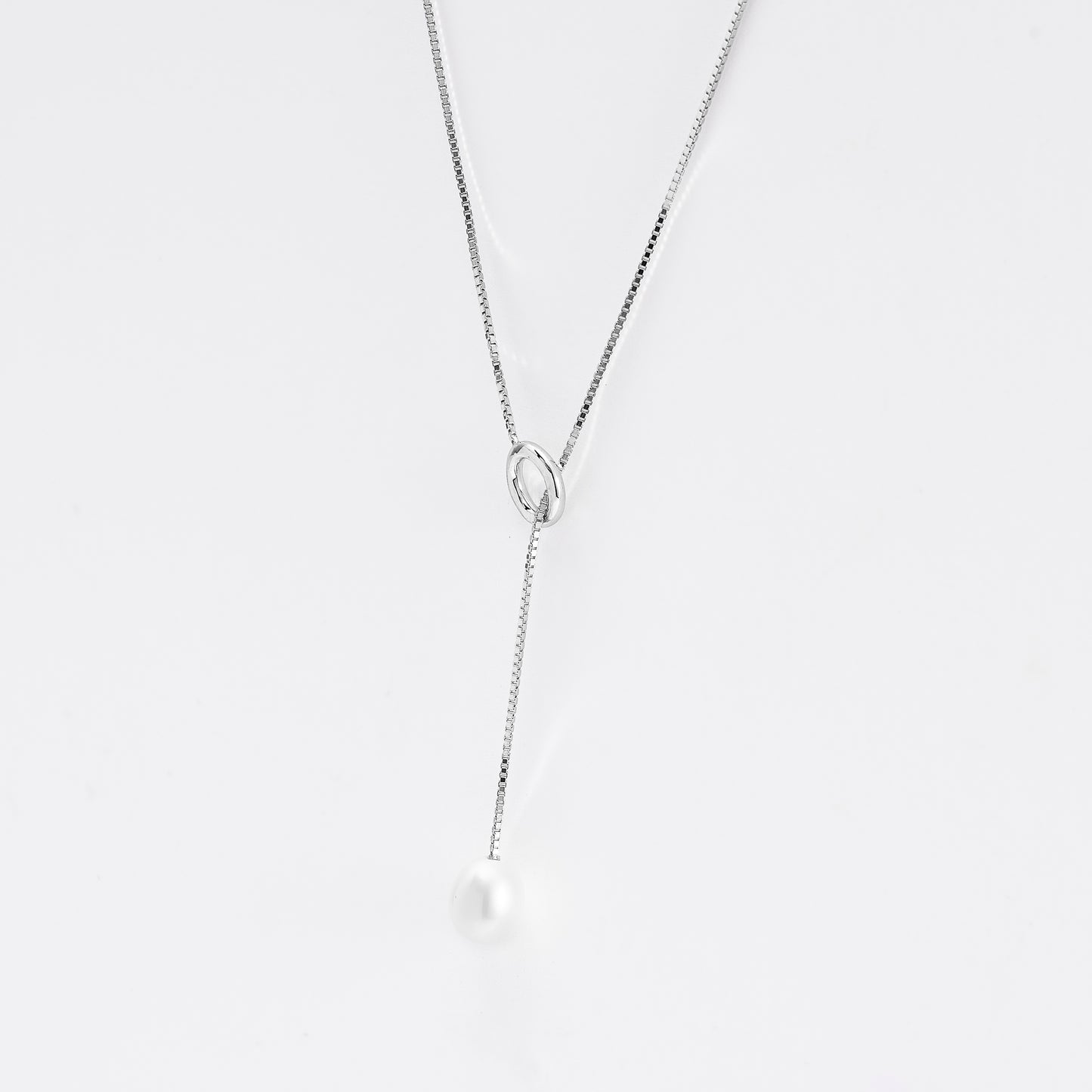 Sterling Silver Freshwater Pearl Lariat Necklace