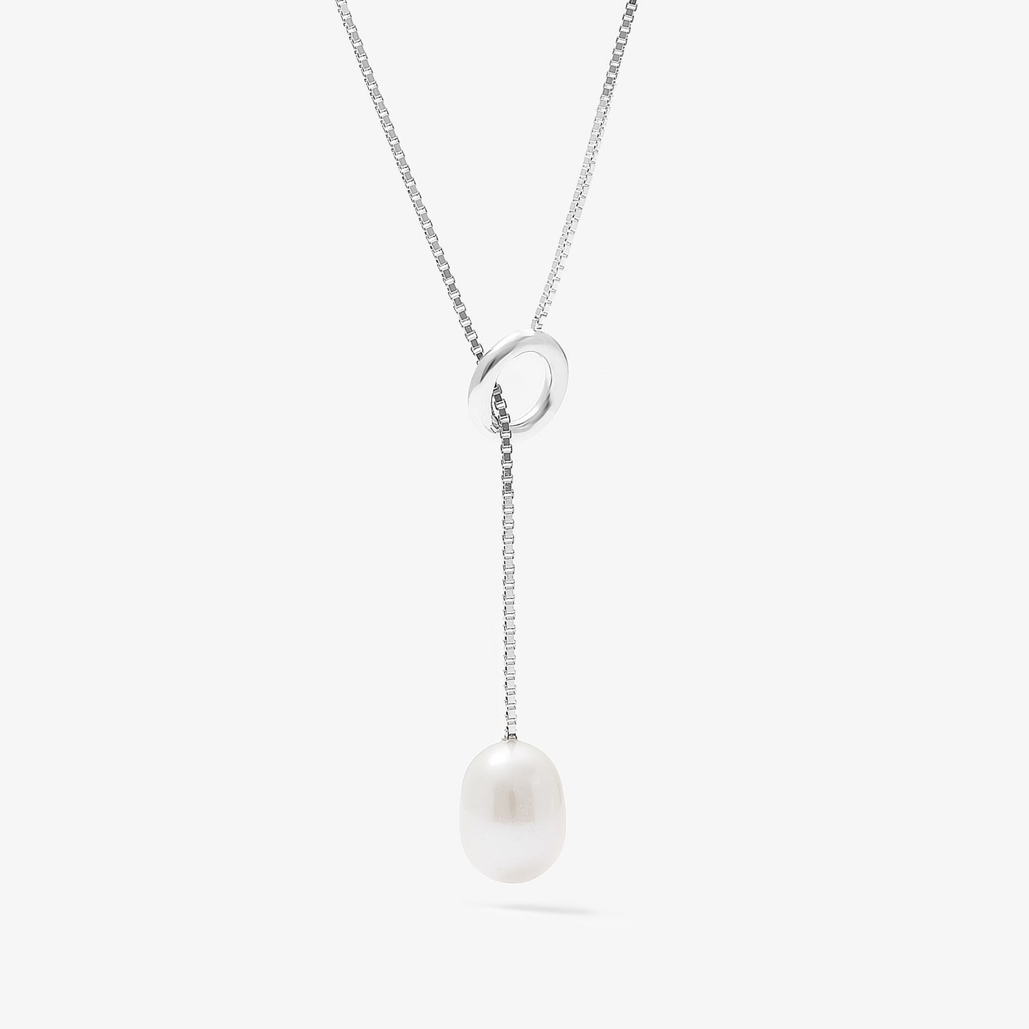 Sterling Silver Freshwater Pearl Lariat Necklace