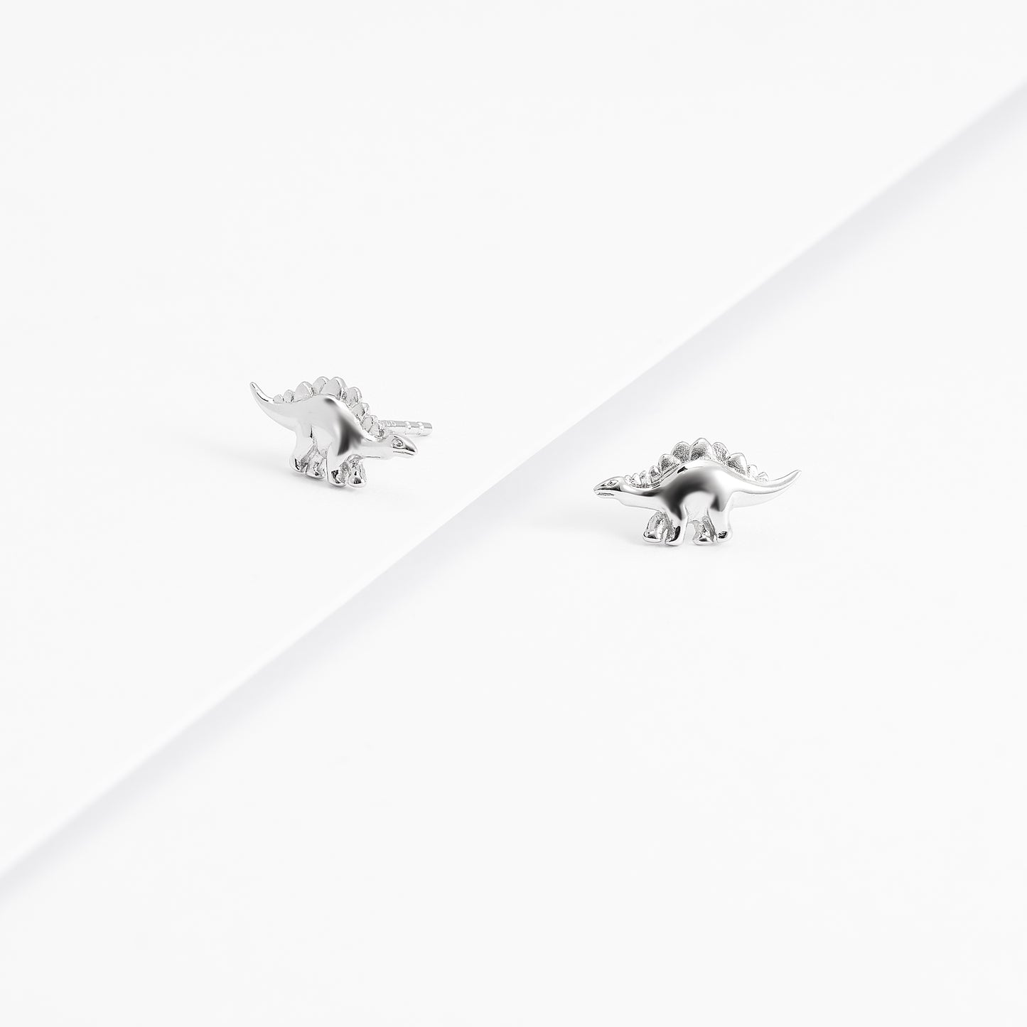 Sterling Silver Dinosaur Stud Earrings