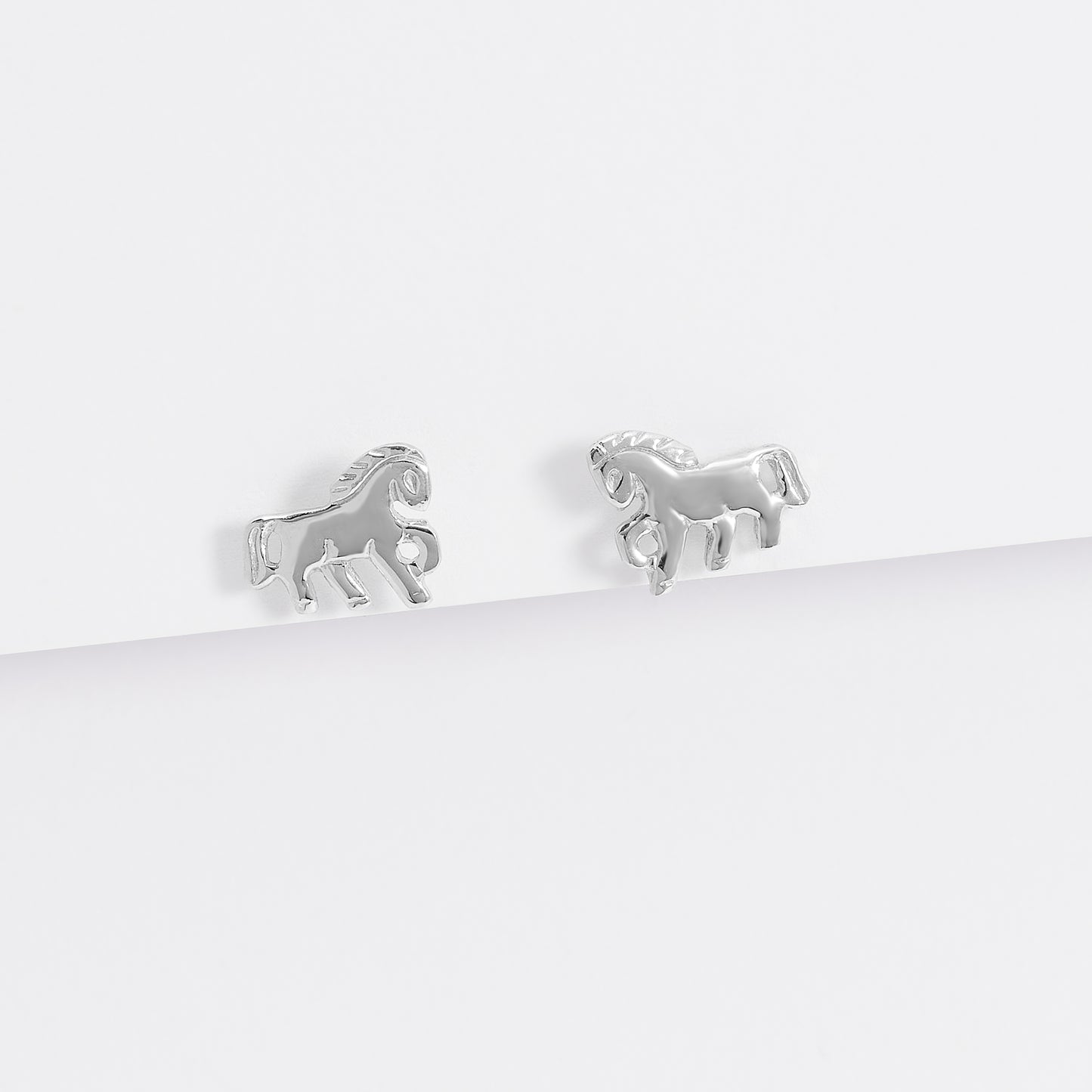 Sterling Silver Horse Stud Earrings