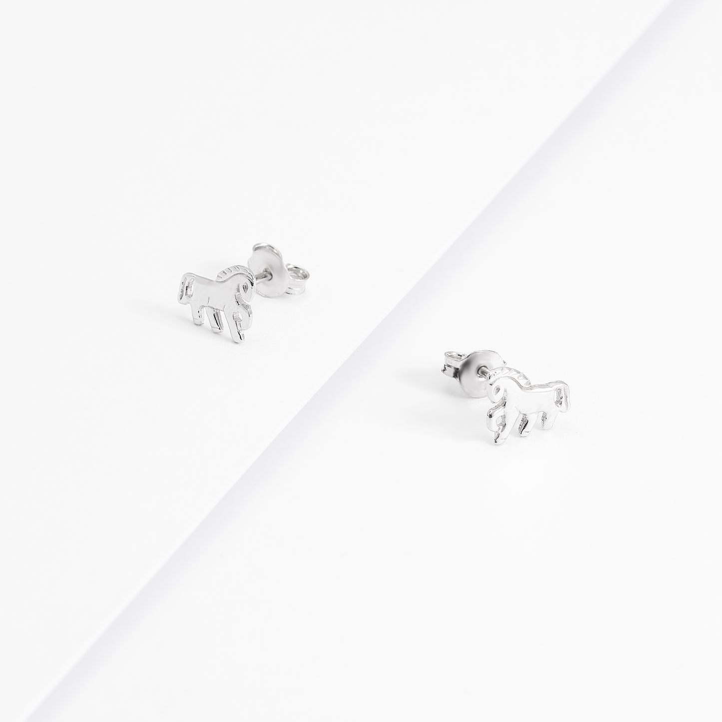 Sterling Silver Horse Stud Earrings