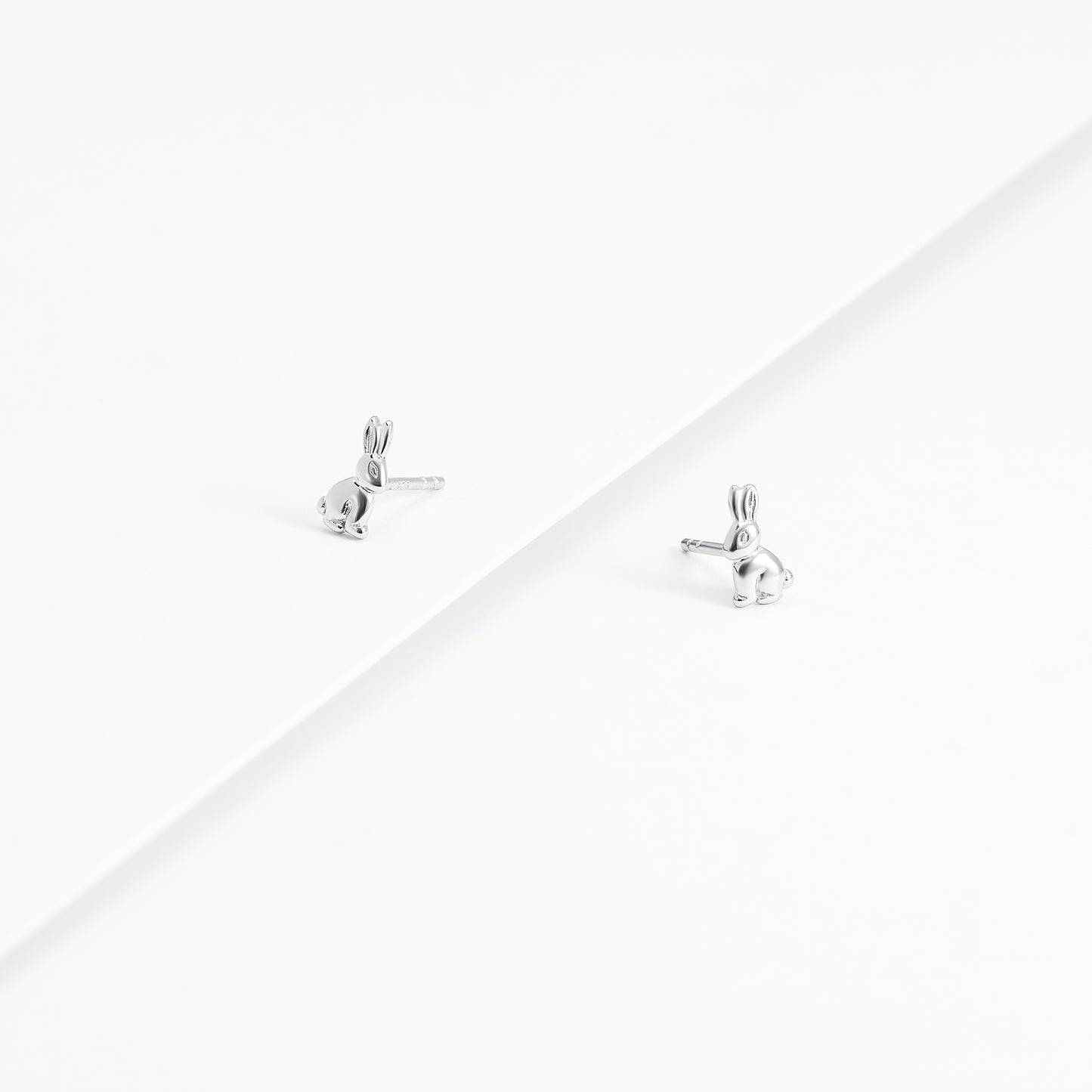 Sterling Silver Rabbit Stud Earrings