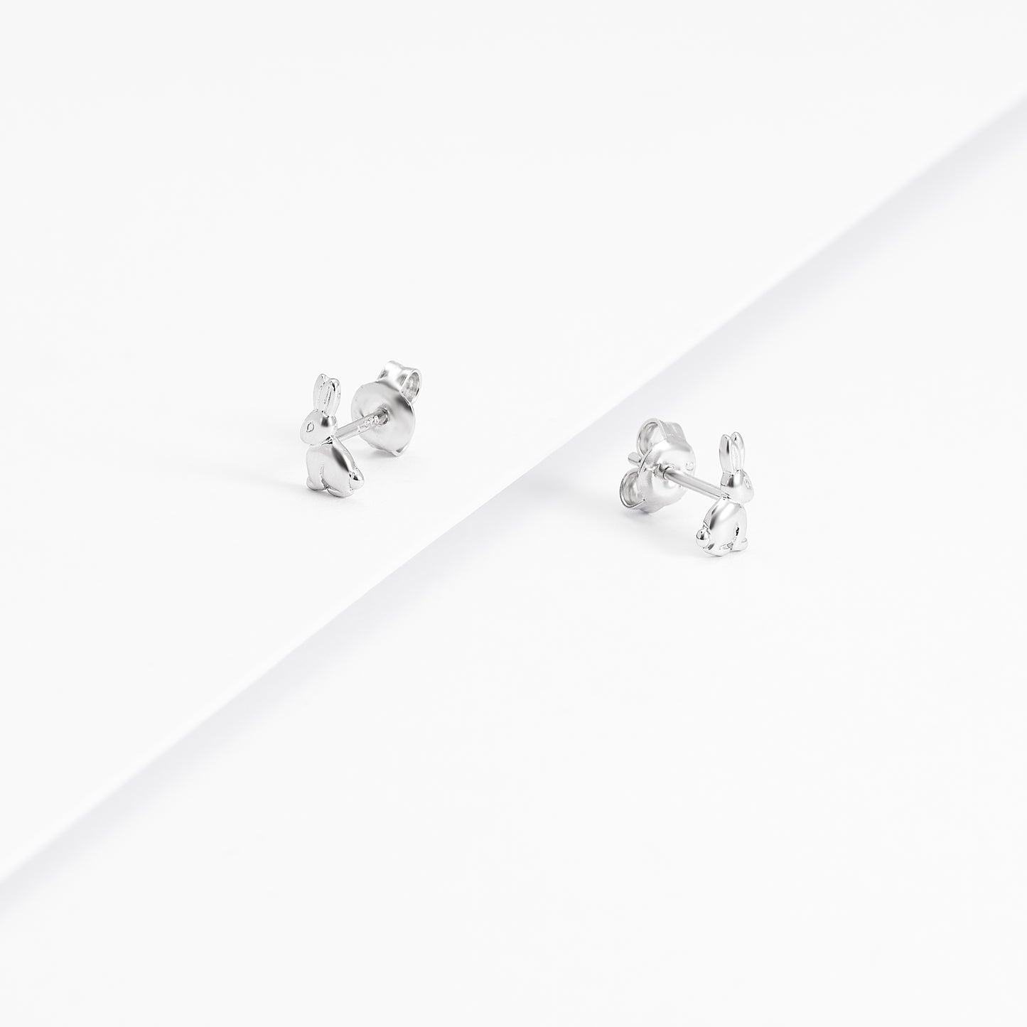 Sterling Silver Rabbit Stud Earrings