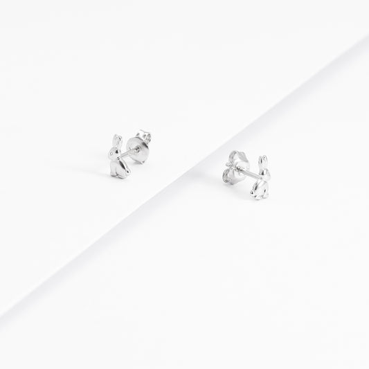 Sterling Silver Rabbit Stud Earrings