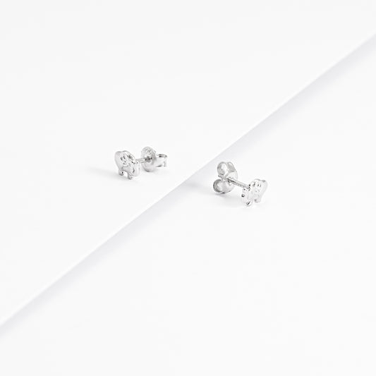 Sterling Silver Elephant Stud Earrings