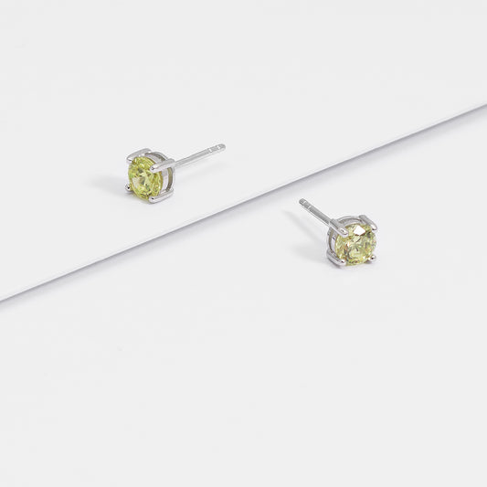 Sterling Silver Zirconia August Birthstone Stud Earrings 5mm