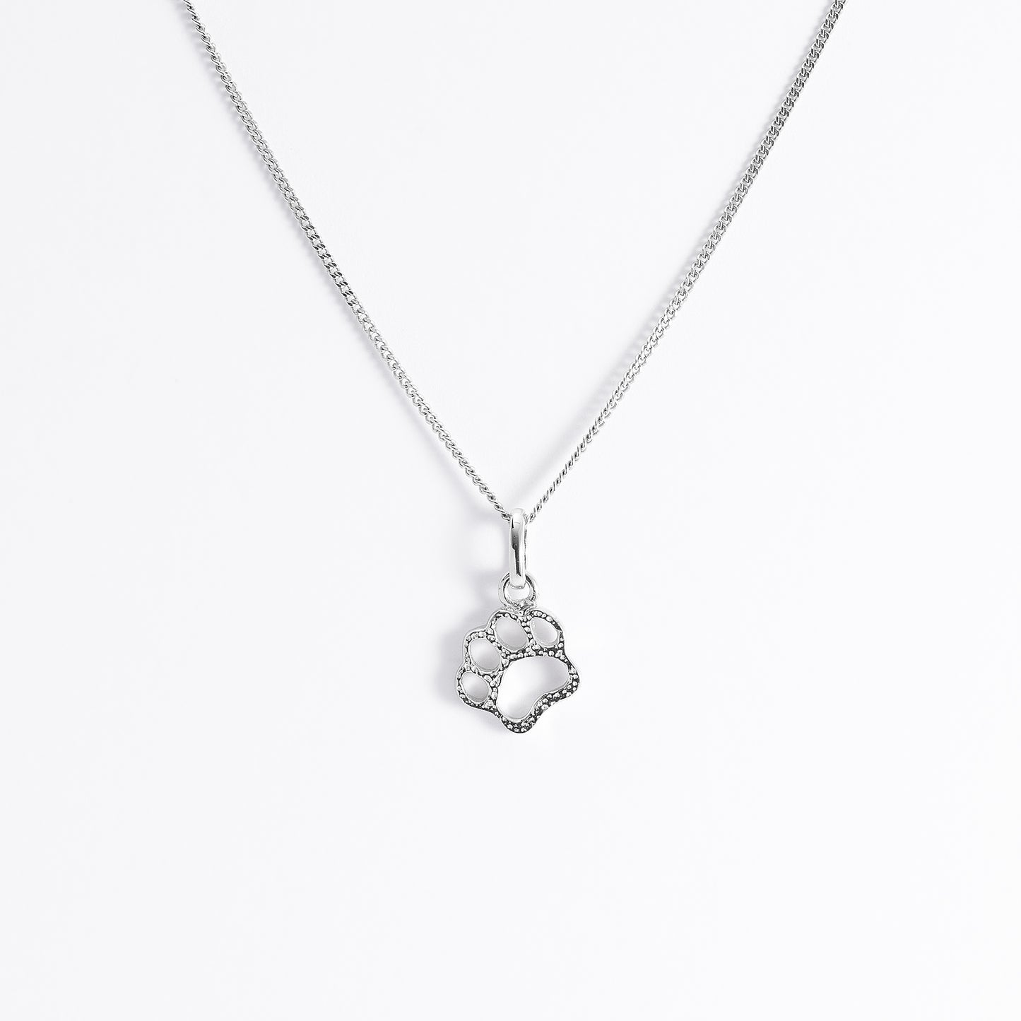 Sterling Silver Paw Print Pendant