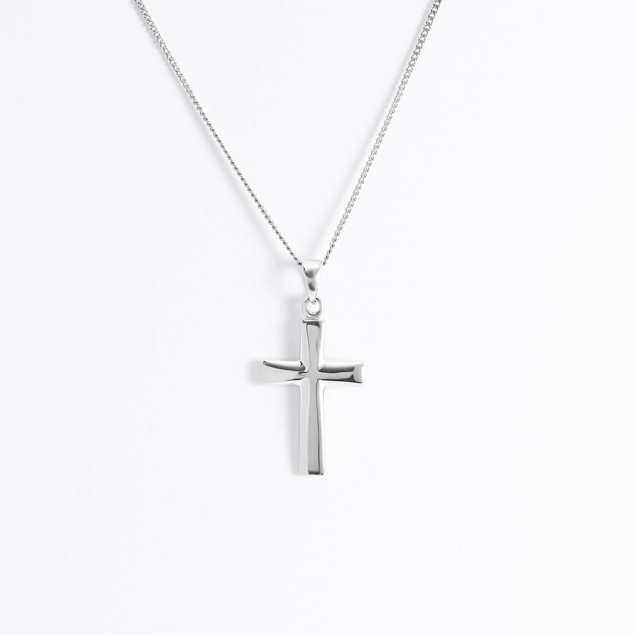 Mens Sterling Silver Cross Pendant - Mens Silver Necklace Mens Sterling Silver Cross Pendant - Mens Silver Necklace